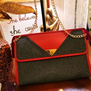 Authentic YSL Denim style Clutch with chain